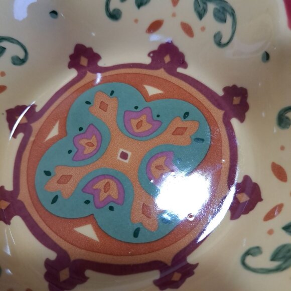 Partylite Tuscan Bohemian Spice Ceramic Candle Holder Floral Design Square - Picture 7 of 9